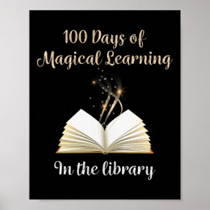 Dag van de School Magische Bibliotheek Leeravontuu Poster