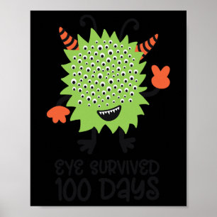 Dag van de school Monster Boys Kinder Eye overleef Poster