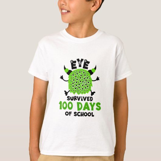 Dag van de school Monster Boys Kinder Eye overleef T-shirt (Voorkant)