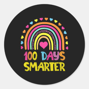 Dag van de School Regenboog 100 dagen slimmere kle Ronde Sticker