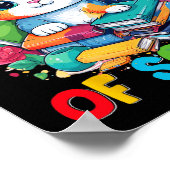 Dag van de School Schattigee kat Kat geschenken 10 Poster (Hoek)