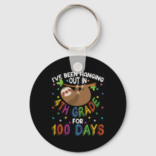 Dag van de School Sloth Design - 4e klas 100 dagen Sleutelhanger