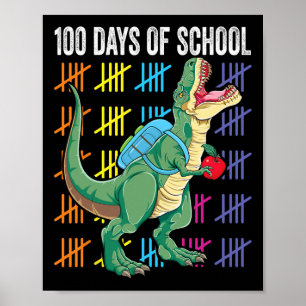 Dag van de school voor peuters Kinder T-rex Poster
