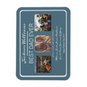 Dag van de vaders Beste pap ooit Blauwe Drie Foto Magneet (Verticaal)