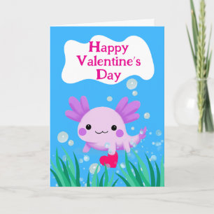  dag van de Valentijn Axolotl met hart Kaart