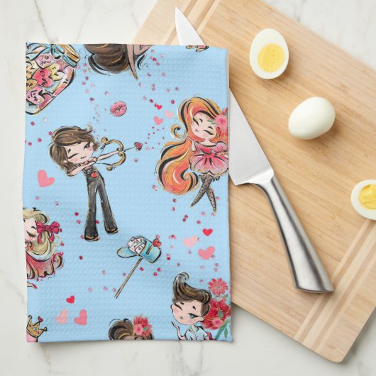 Dag van de valentijn theedoek (Quarter Fold)