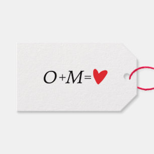 Dag van de Valentijn van de Liefdesvergelijking Cadeaulabel