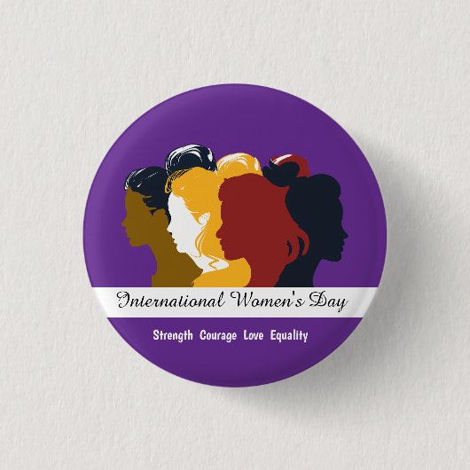 Dag van de vrouw 8 maart 2025 ronde button 3,2 cm (Voorkant)