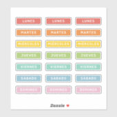 Dag van de week (Spaans) Sticker (Vel)