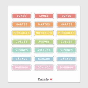 Dag van de week (Spaans) Sticker