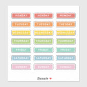 Dag van de week sticker (Vel)