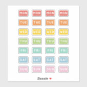 Dag van de week sticker (Vel)