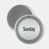 Dag van de week zondag magneet (Voorkant / Achterkant)