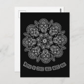Dag van de zwarte achtergrond van de dode Mandala Briefkaart (Voorkant / Achterkant)