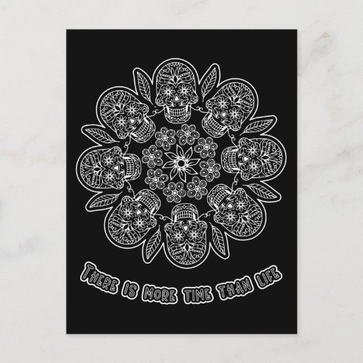 Dag van de zwarte achtergrond van de dode Mandala Briefkaart (Voorkant)