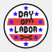 Dag van het Arbeidsteken Ronde Sticker (Voorkant)