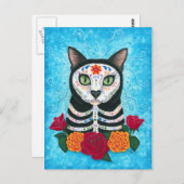 Dag van het Briefkaart van de Dode Kat Suiker Kuns (Voorkant / Achterkant)