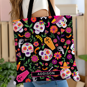 Dag van het Dead Sugar Skull Pattern op maat Draagtas