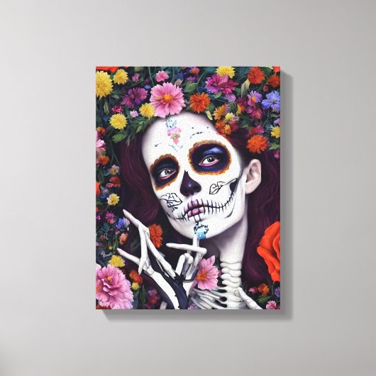 Dag van het dode AI Gegenereerd Verrekte Canvas (Voorkant)