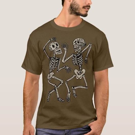 Dag van het Dode Dansende Skelet T-shirt (Voorkant)