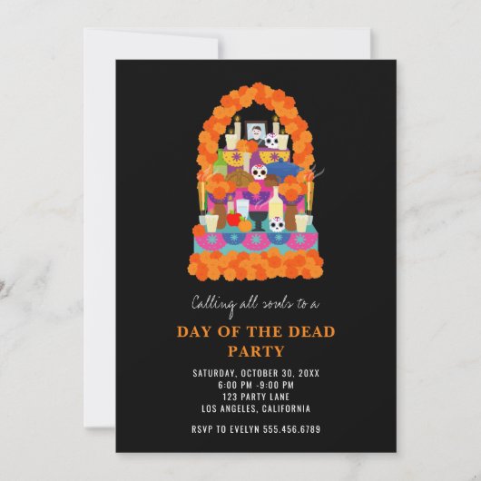 Dag van het dode halloween feest aankondiging (Voorkant)
