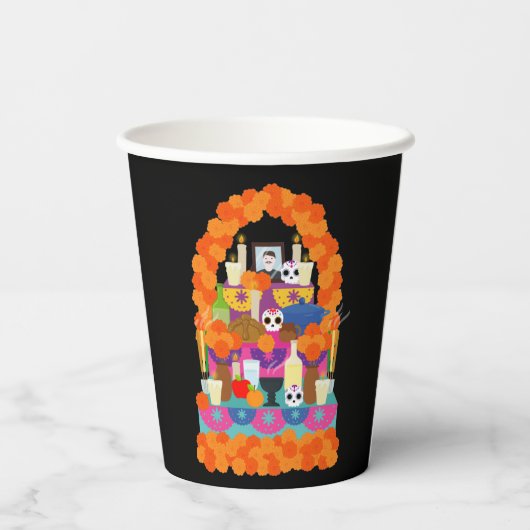 Dag van het dode halloween feest papieren bekers (Achterkant)