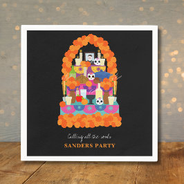 Dag van het dode halloween feest servet