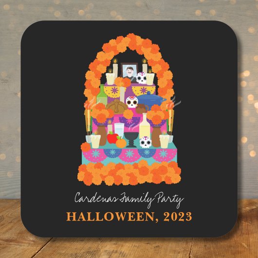 Dag van het dode halloween feest vierkante sticker