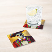 Dag van het Dode Man 3 Vierkante Kartonnen Onderzetter (Insitu)