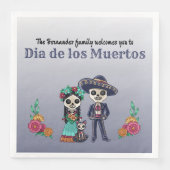 Dag van het dode paar en kat servet (Voorkant)