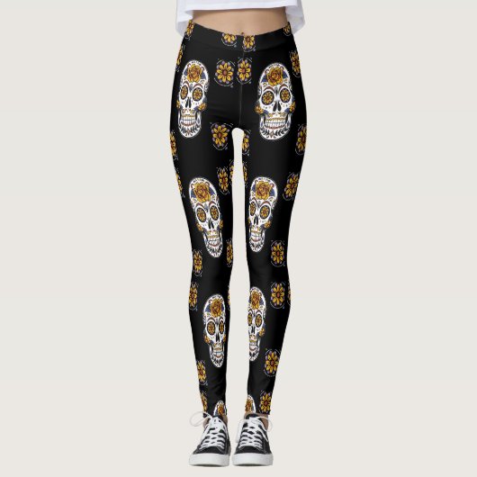 Dag van het dode patroon leggings (Voorkant)