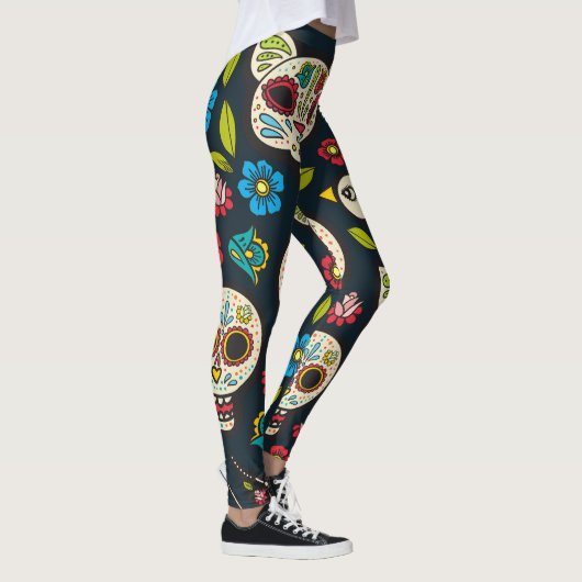 Dag van het dode patroon leggings (Rechts)