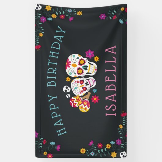 Dag van het dode thema Persoonlijke verjaardag Spandoek (Verticaal)