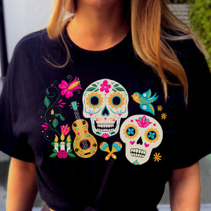 Dag van het dode thema Suikerhuid T-shirt