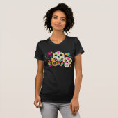 Dag van het Dode Thema Suikerschedels T-shirt (Voorkant volledig)