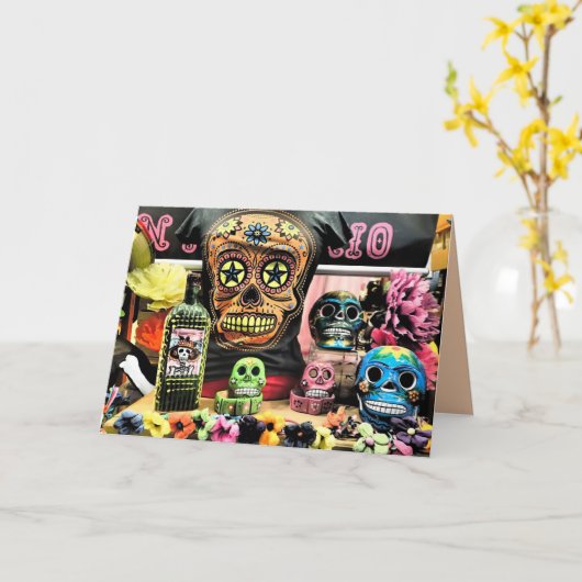 Dag van het dode wenskaart kaart (Gele Bloem)