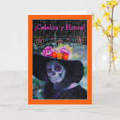 Dag van het Doodfeest en de Honor in het Spaans Kaart (Gele Bloem)