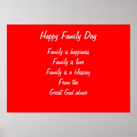 Dag van het gezin poster (Voorkant)