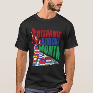 Dag van het Hispanisch Erfgoed Vrouwen dansen me T-shirt