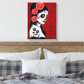 Dag van het meisje met de dikke suikerschedel - ro canvas afdruk (Insitu (Slaapkamer))