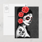 Dag van het meisje met de dode suikerschedel - Gri Briefkaart (Voorkant / Achterkant)