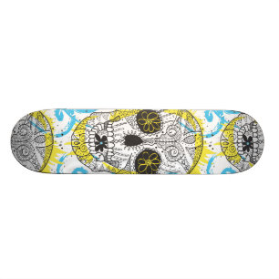 Dag van het ontwerp van het Tattoo van de schedel Skateboard