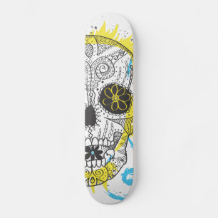 Dag van het ontwerp van het Tattoo van de schedel Skateboard