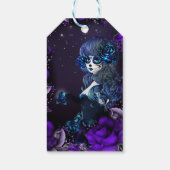 Dag van het Paarse Mexicaanse meisje van de Dood Cadeaulabel (Achterkant)