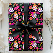 Dag van het patroon van de schedel van de dode sui cadeaupapier