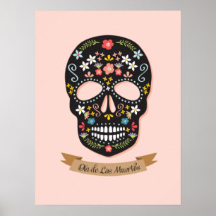 Dag van het poster van de Dode Suikerschedel - zwa