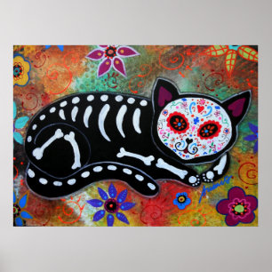 Dag van het schilderen van de dode kat El Gato Poster