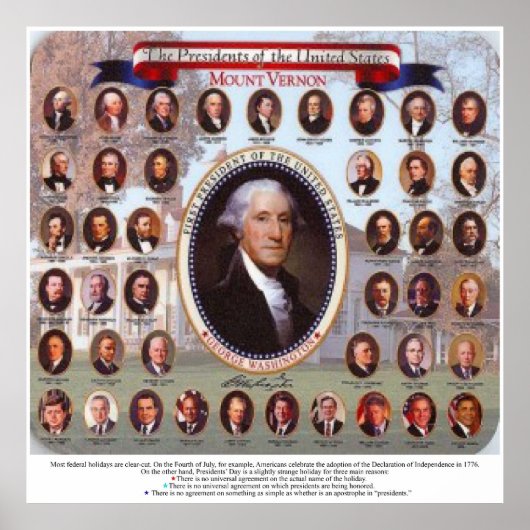 Dag van president - Strangest feestdag Poster (Voorkant)