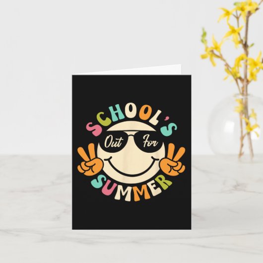 Dag van School Afstuderen Groovy Scholen Uit Voor  Kaart (Gele Bloem)