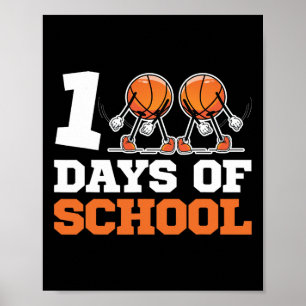 Dag van School Basketbal Kinder 100 dagen van Scho Poster